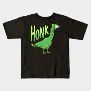 Honk Goose Dinosaur Honking Geese Farmer Pet Bird Lover Kids T-Shirt